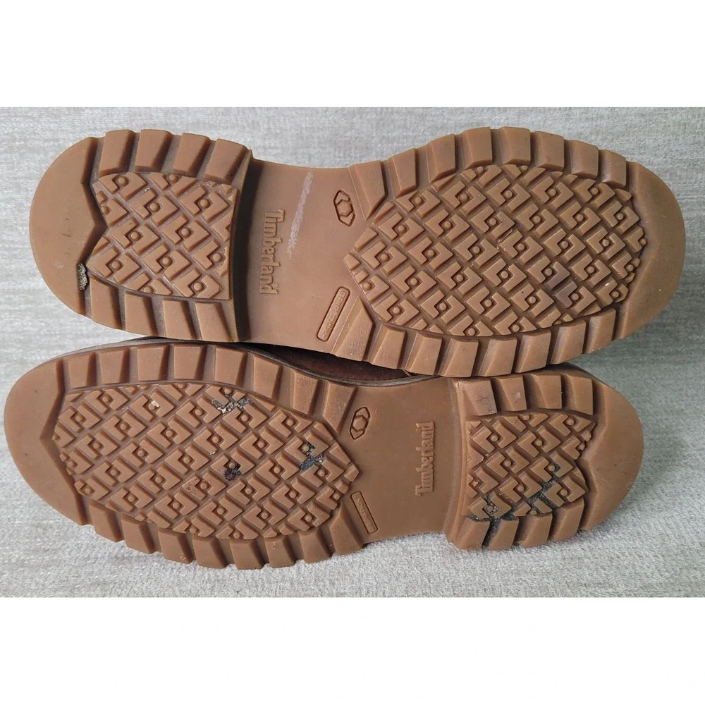 Timberland Redwood Falls Waterproof Moc Toe Boots Mens 8 Brown Leather